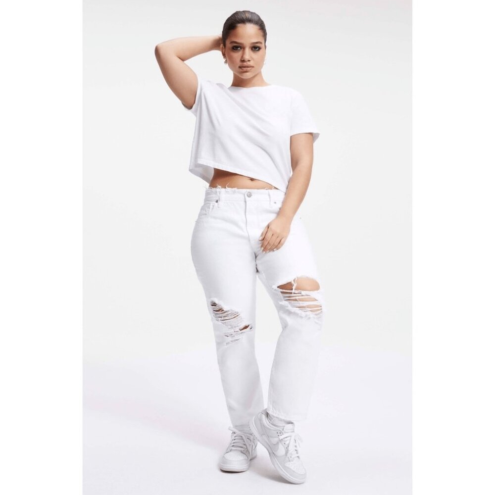 Good American White Ankle & Cropped Jeans